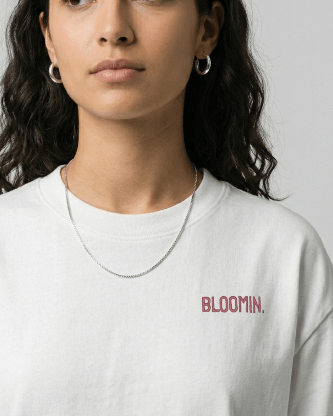 PREMIUM OVERSIZED T - SHIRT - ESSENTIAL - WHITE/PINK