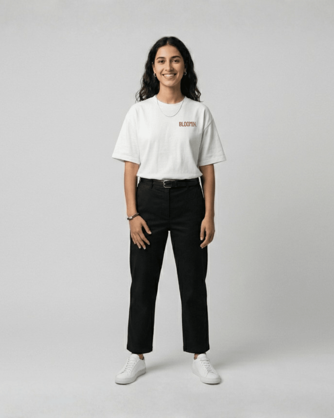PREMIUM OVERSIZED T - SHIRT - ESSENTIAL - WHITE/PINK