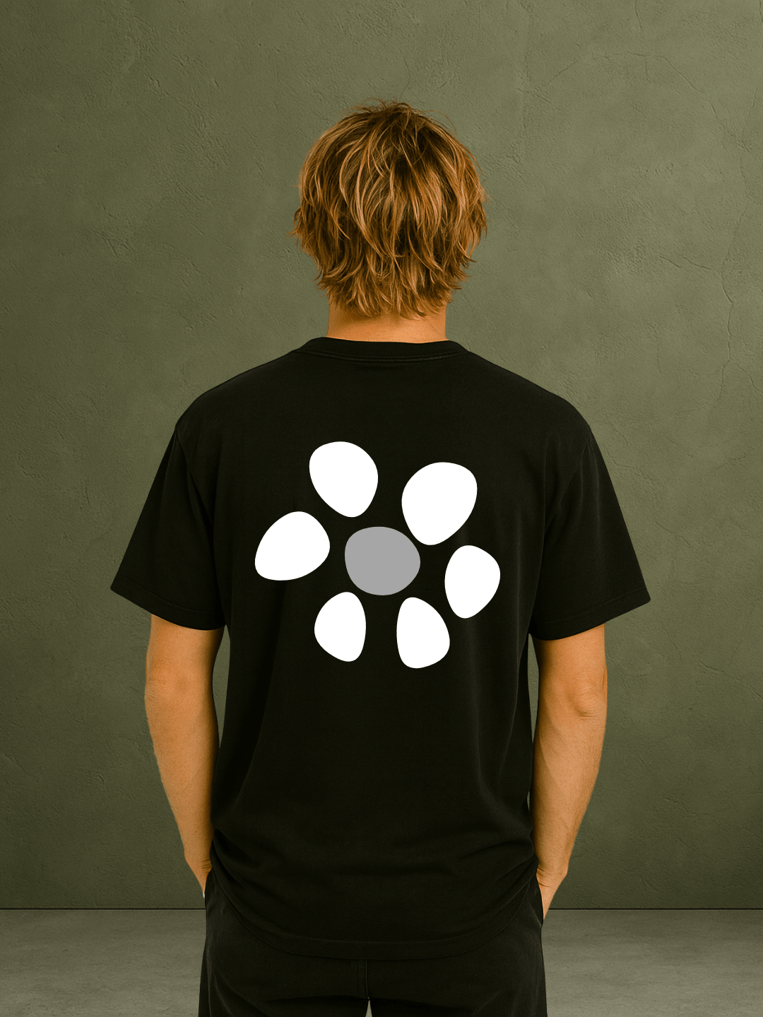 PREMIUM OVERSIZED T - SHIRT - FLOW LINE BLACK/WHITE