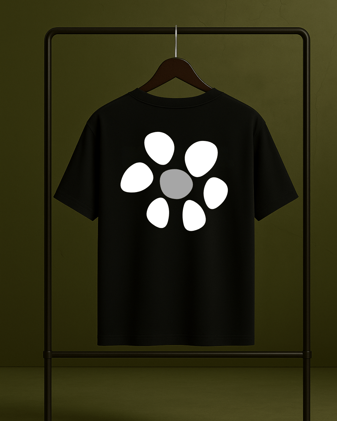 PREMIUM OVERSIZED T - SHIRT - FLOW LINE BLACK/WHITE