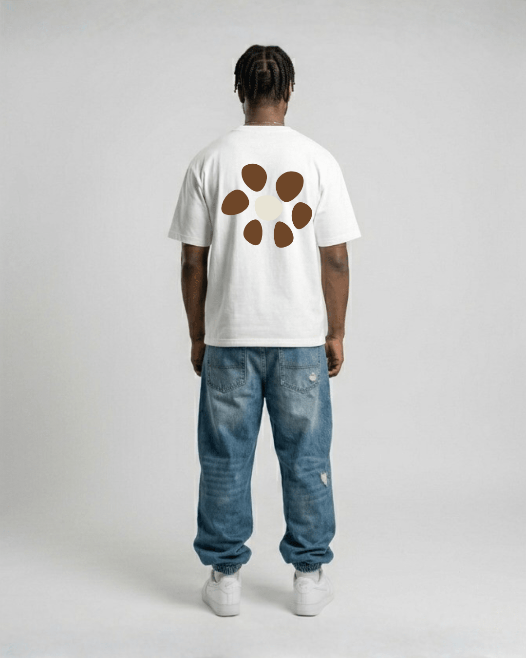 PREMIUM OVERSIZED T - SHIRT - FLOW LINE - CARAMEL BLOOM