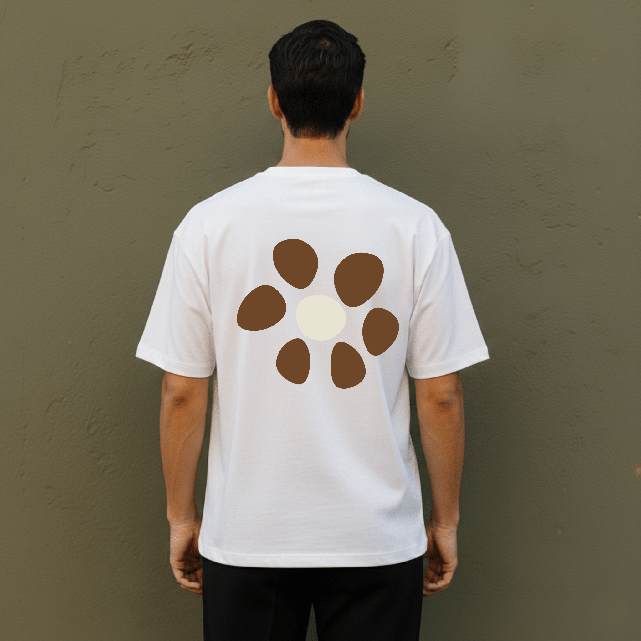 PREMIUM OVERSIZED T - SHIRT - FLOW LINE - CARAMEL BLOOM