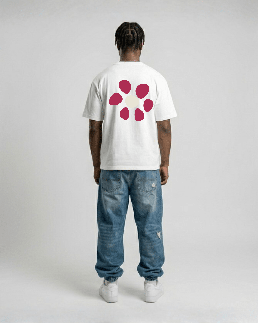 PREMIUM OVERSIZED T - SHIRT - FLOW LINE - CHERRY BLOOM