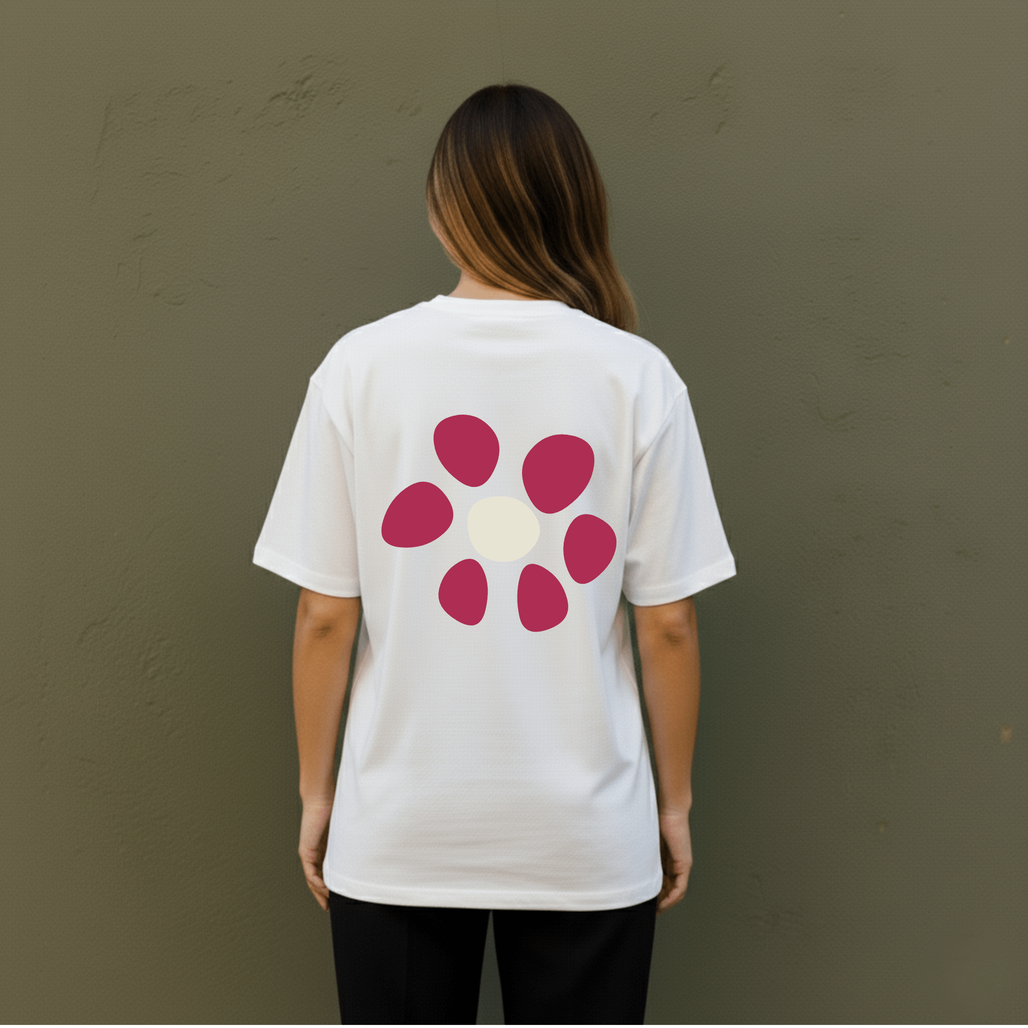 PREMIUM OVERSIZED T - SHIRT - FLOW LINE - CHERRY BLOOM