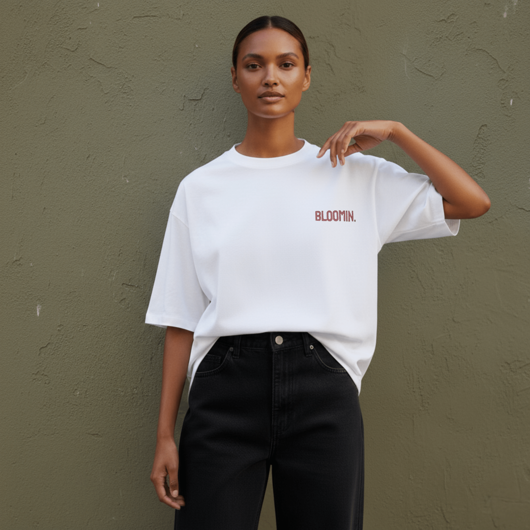 PREMIUM OVERSIZED T - SHIRT - FLOW LINE - COTTON BLUSH