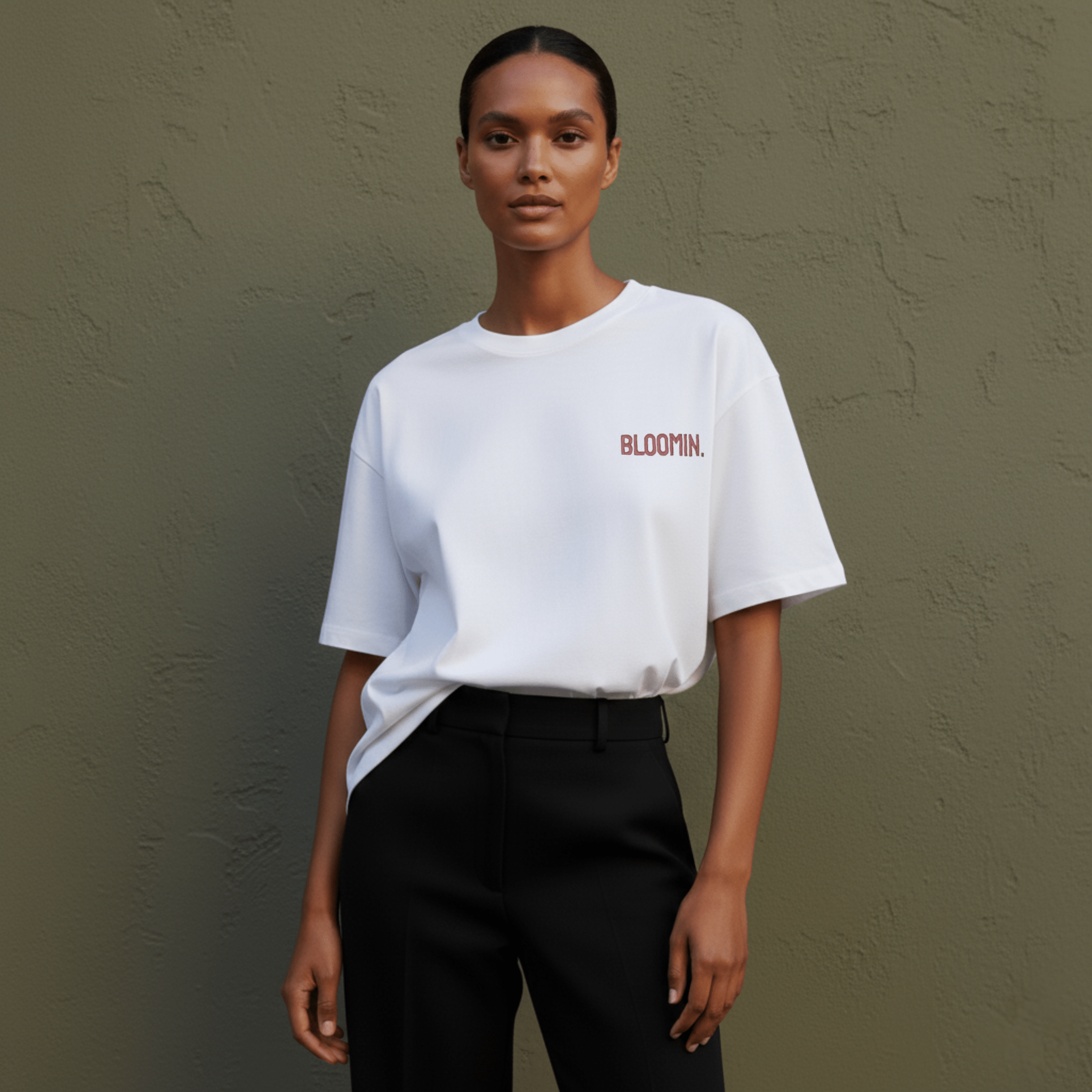 PREMIUM OVERSIZED T - SHIRT - FLOW LINE - COTTON BLUSH