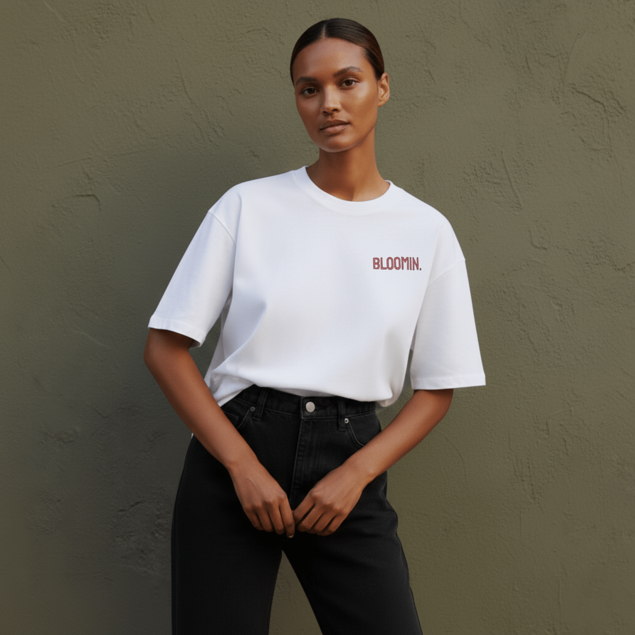 PREMIUM OVERSIZED T - SHIRT - FLOW LINE - COTTON BLUSH