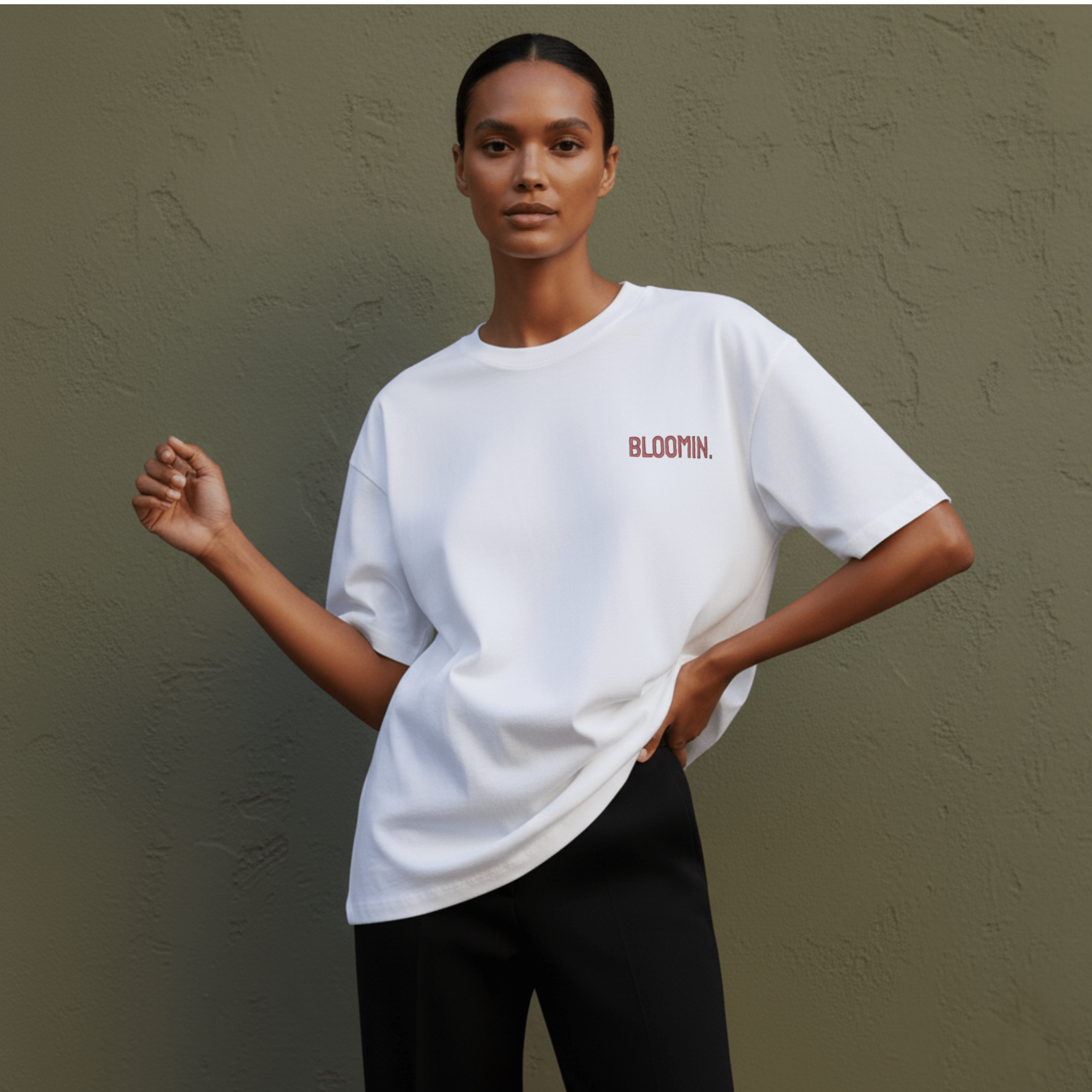 PREMIUM OVERSIZED T - SHIRT - FLOW LINE - COTTON BLUSH