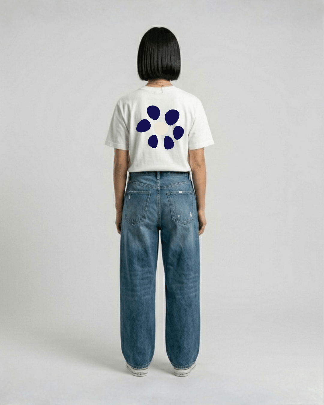 PREMIUM OVERSIZED T - SHIRT - FLOW LINE - OCEAN BLOOM