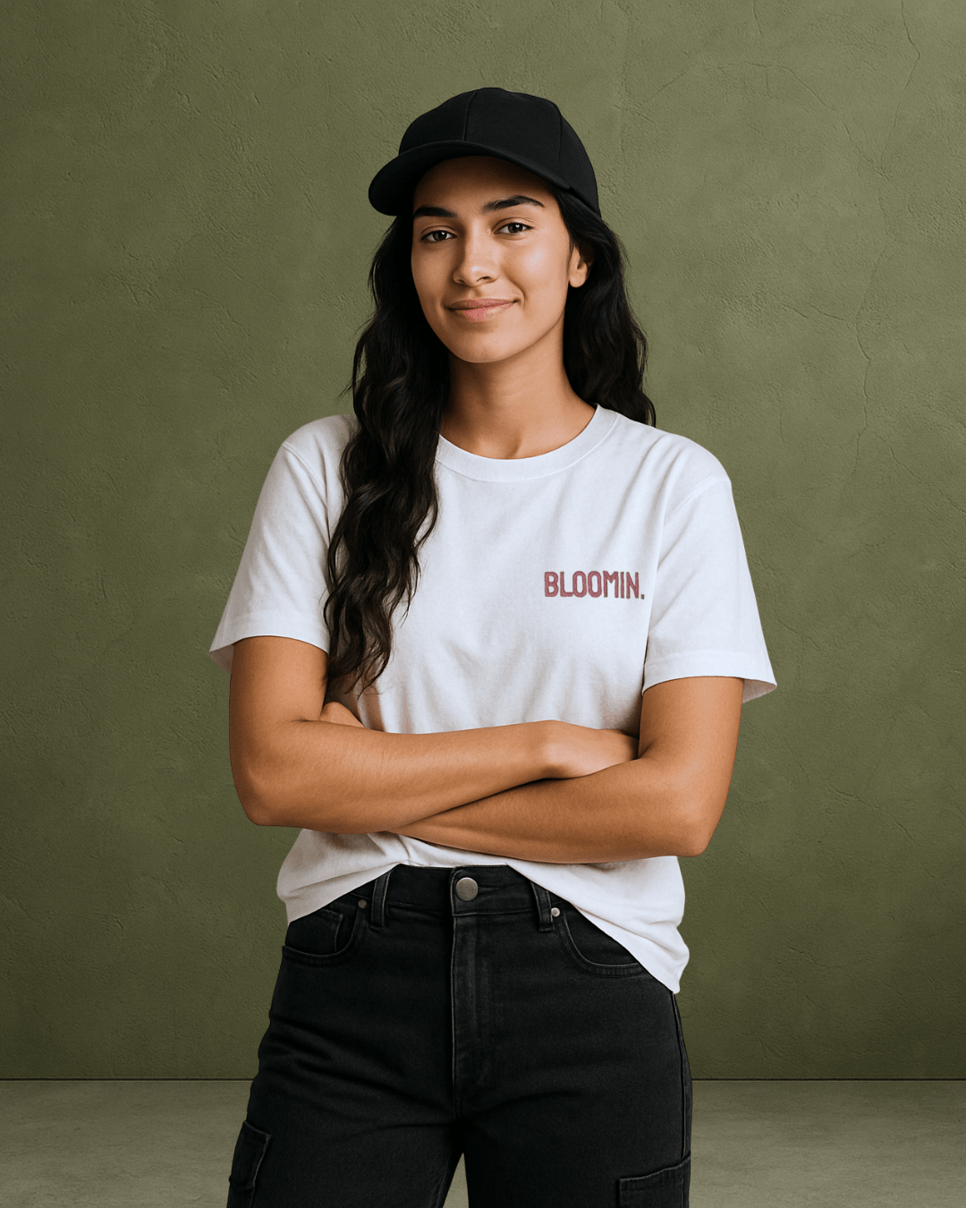 PREMIUM OVERSIZED T - SHIRT - FLOW LINE WHITE/PINK