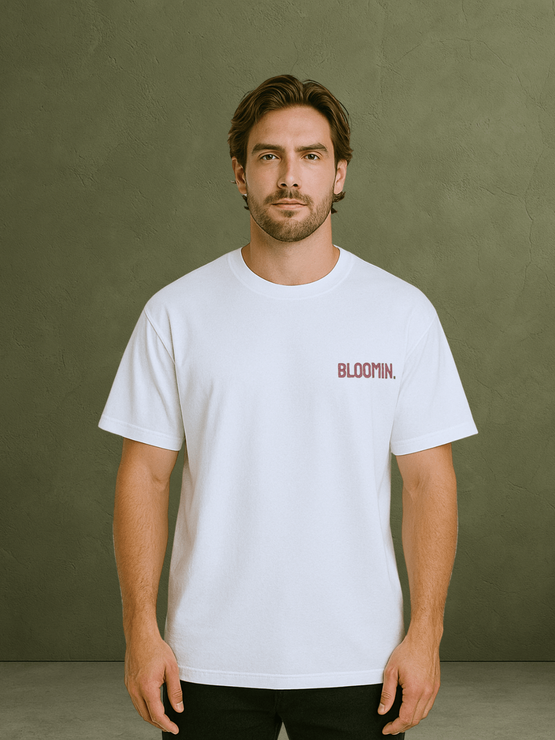 PREMIUM OVERSIZED T - SHIRT - FLOW LINE WHITE/PINK